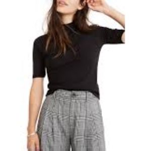 Madewell Raquel Mock Turtleneck Cotton Top Size S